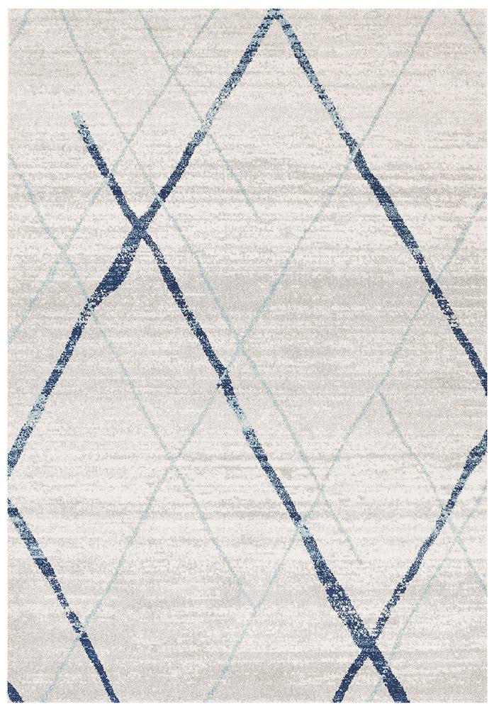Oasis 452 White Blue Contemporary Rug - Floorsome - Modern - OAS - 452 - BLUE - 230X160 - Modern