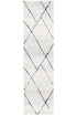 Oasis 452 White Blue Contemporary Runner Rug - Floorsome - Modern - OAS - 452 - BLUE - 300X80 - Modern