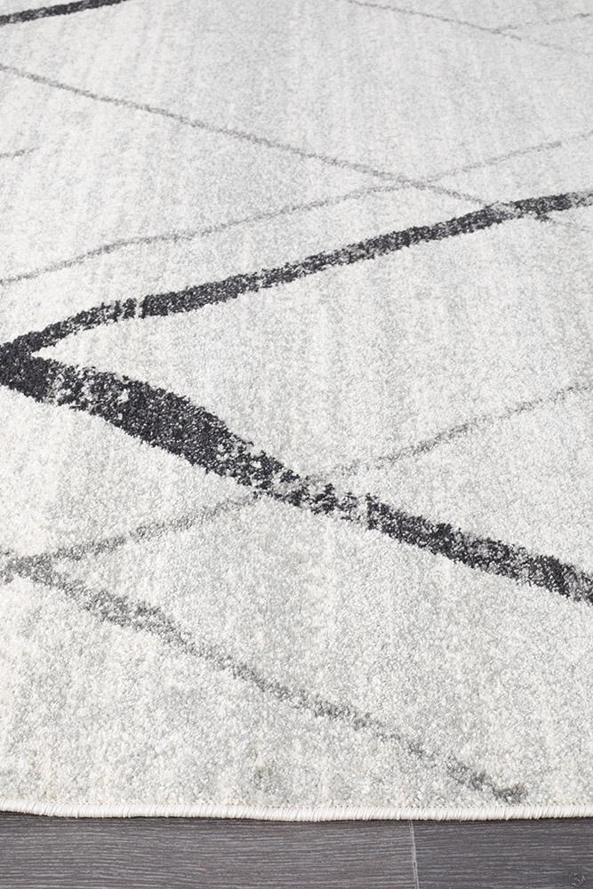 Oasis 452 White Grey Contemporary Rug - Floorsome - Modern