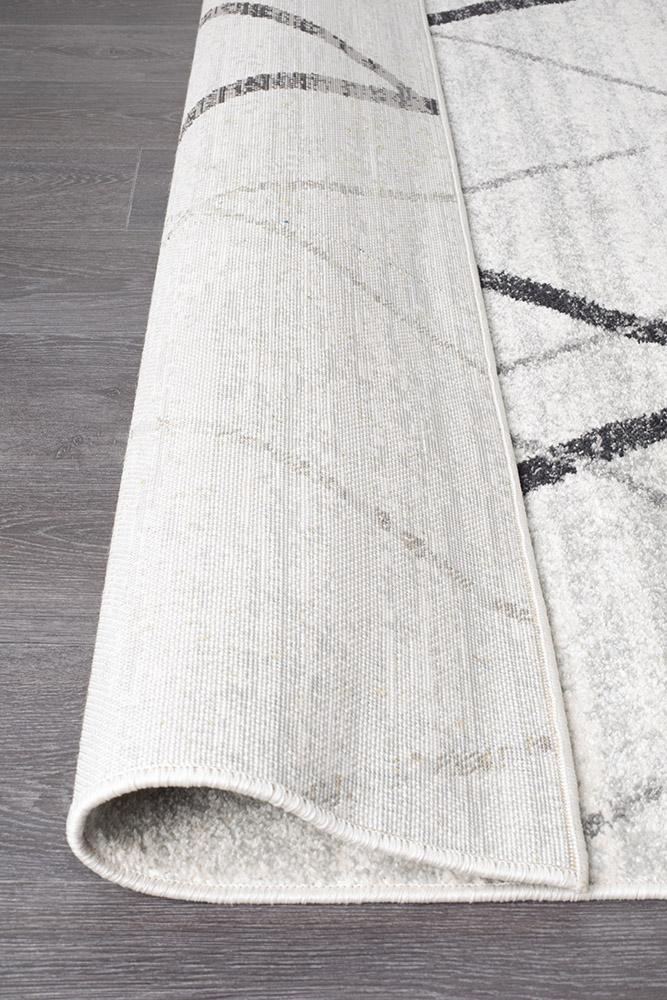 Oasis 452 White Grey Contemporary Rug - Floorsome - Modern