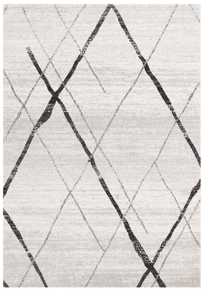Oasis 452 White Grey Contemporary Rug - Floorsome - Modern