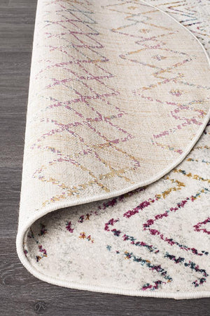 Oasis 453 Multi Rustic Tribal Round Rug - Floorsome - Modern