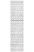 Oasis 453 White Blue Rustic Tribal Runner Rug - Floorsome - Modern - OAS - 453 - WBLU - 300X80 - Modern