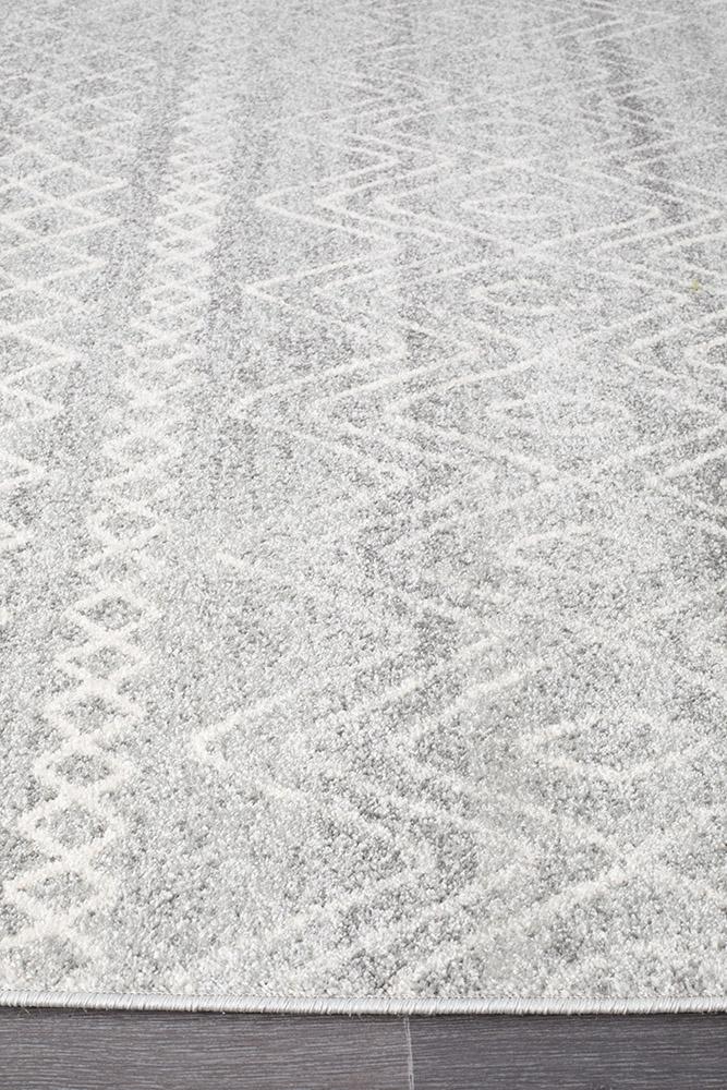 Oasis 454 Silver Tribal Runner Rug - Floorsome - Modern - OAS - 454 - SIL - 300X80 - Modern