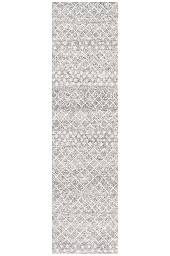 Oasis 454 Silver Tribal Runner Rug - Floorsome - Modern - OAS - 454 - SIL - 300X80 - Modern