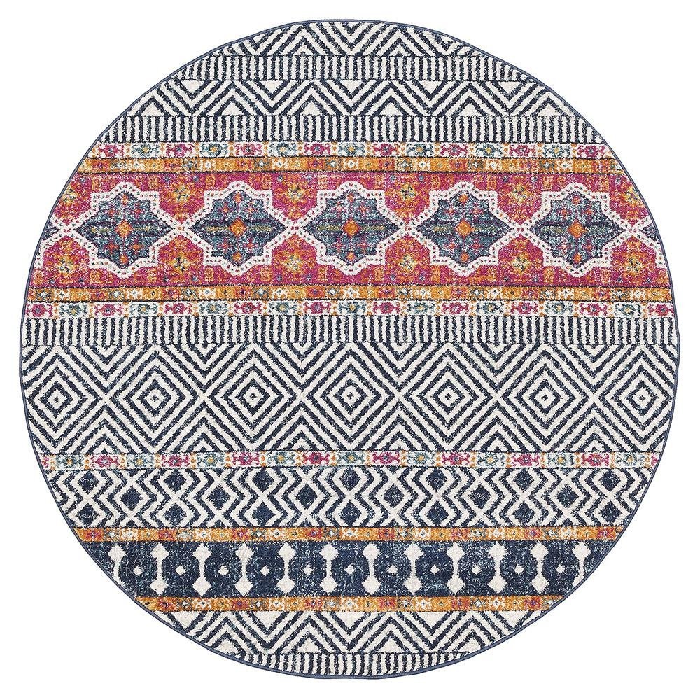Oasis 455 Multi Tribal Round Rug - Floorsome - Modern - OAS - 455 - MUL - 150X150 - Modern