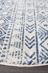 Oasis 456 White Blue Rustic Round Rug - Floorsome - Modern - OAS - 456 - BLUE - 150X150 - Modern