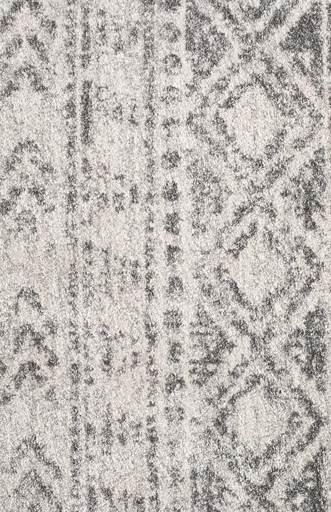 Oasis 456 White Grey Rustic Round Rug - Floorsome - Modern - OAS - 456 - GREY - 150X150 - Modern