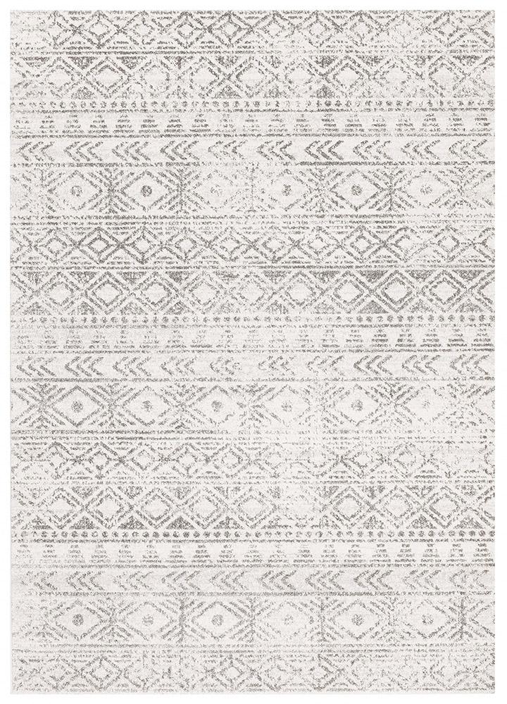 Oasis 456 White Grey Rustic Rug - Floorsome - Modern - OAS - 456 - GREY - 230X160 - Modern