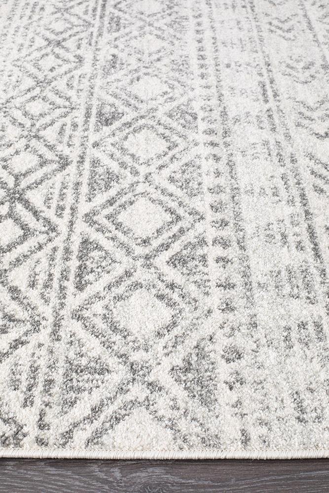 Oasis 456 White Grey Rustic Rug - Floorsome - Modern - OAS - 456 - GREY - 230X160 - Modern
