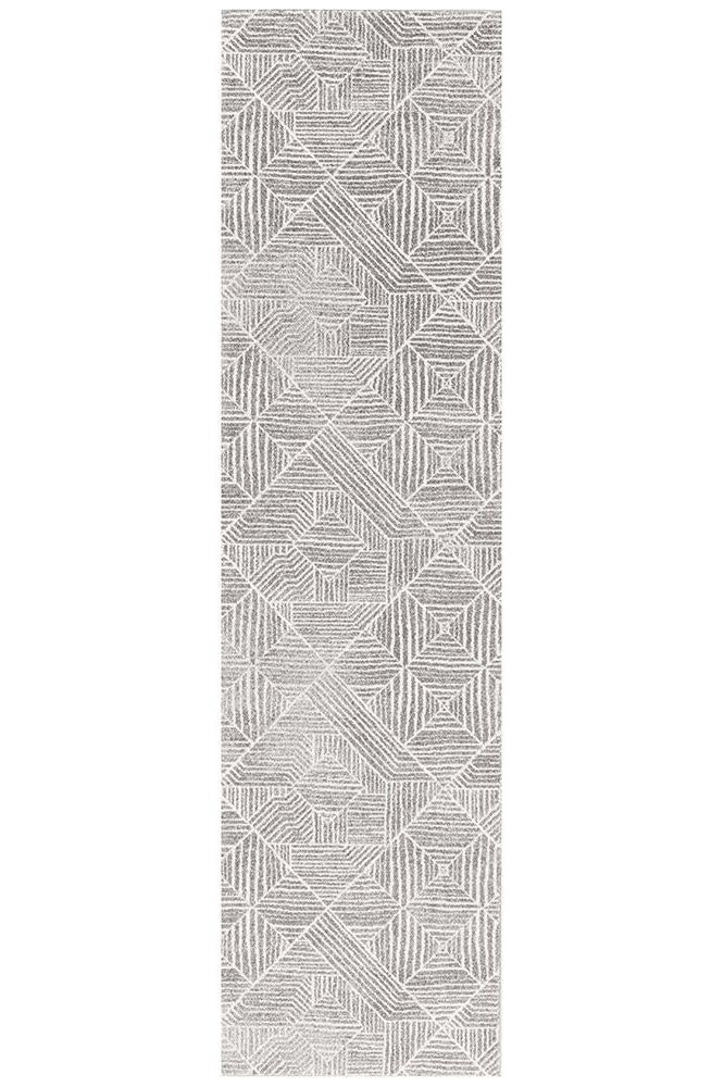 Oasis 457 Contemporary Silver Runner Rug - Floorsome - Modern - OAS - 457 - SIL - 300X80 - Modern