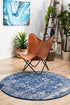 Oasis Navy Transitional Round Rug - Floorsome - Modern - EVO - 252 - NAVY - 150X150 - Modern