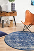 Oasis Navy Transitional Round Rug - Floorsome - Modern - EVO - 252 - NAVY - 150X150 - Modern