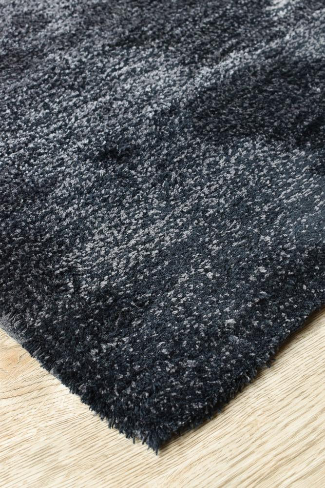 Ombre Black Grey Shaggy Rug - Floorsome - SHAGGY - HIGH - BLA - GRE - 60X90 - SHAGGY