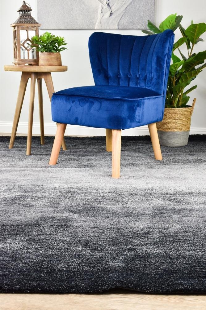 Ombre Black Grey Shaggy Rug - Floorsome - SHAGGY - HIGH - BLA - GRE - 60X90 - SHAGGY