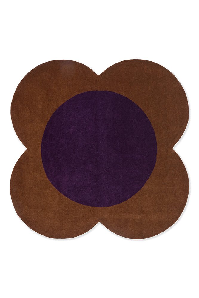 Orla Kiely Flower Spot Chestnut/Violet 158401 Rug - Floorsome - Brink & Campman - 2024 Collection - BC - OK - 158401 - 150X150 - Brink & Campman - 2024 Collection