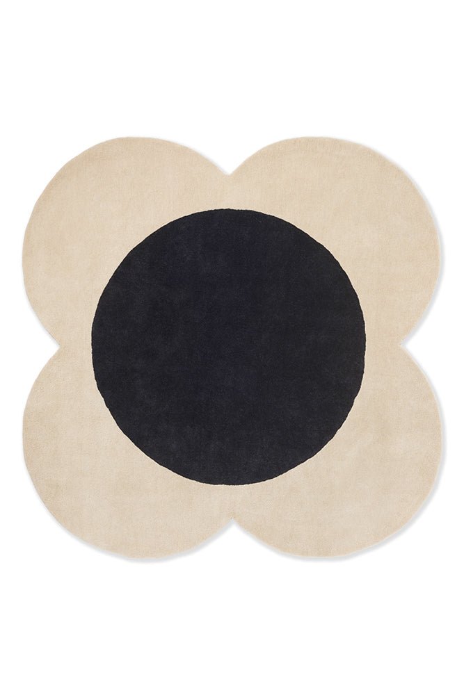 Orla Kiely Flower Spot Ecru/Black 158409 Rug - Floorsome - Brink & Campman - 2024 Collection - BC - OK - 158409 - 150X150 - Brink & Campman - 2024 Collection
