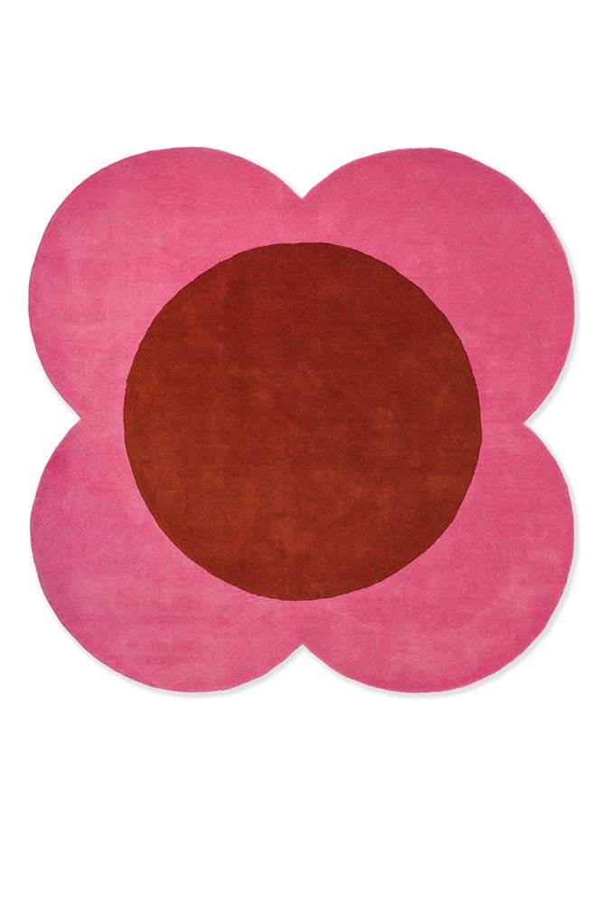 Orla Kiely Flower Spot Pink/Red 158400 Rug - Floorsome - Brink & Campman - 2024 Collection - BC - OK - 158400 - 150X150 - Brink & Campman - 2024 Collection