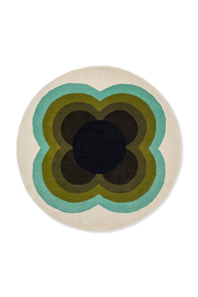 Orla Kiely Sunflower Olive 060007 Rug - Floorsome - Brink & Campman - 2024 Collection - BC - OK - 060007 - 150X150 - Brink & Campman - 2024 Collection