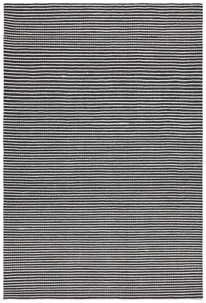 Oskar Felted Wool Striped Rug Black White - Floorsome - Modern - STUD - 320 - BLA - 225X155 - Modern
