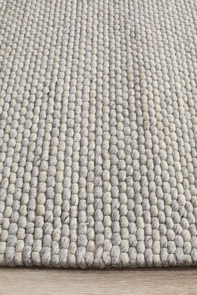 Oskar Felted Wool Striped Rug Grey - Floorsome - Modern - STUD - 320 - GRY - 225X155 - Modern