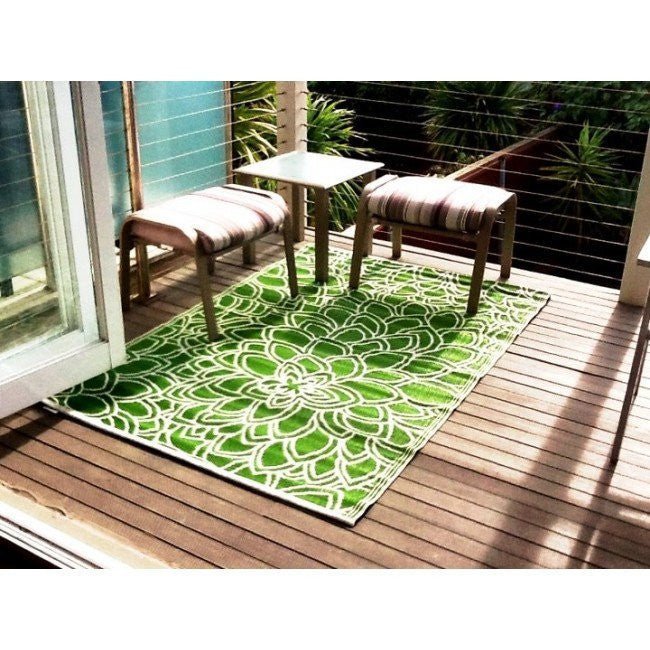 Outdoor Rug Recycled Plastic - Eden Lime - Floorsome - Outdoor Rugs - PLREDENLM120179 - Outdoor Rugs