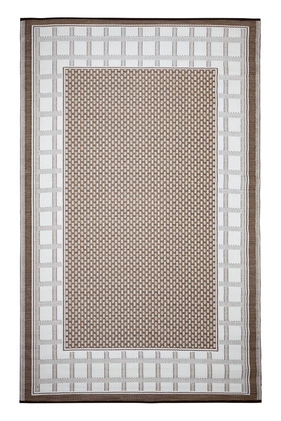 Outdoor Rug Recycled Plastic - Europa Chestnut & Walnut Brown Geometric - Floorsome - Outdoor Rugs - PLREURBRW120179 - Outdoor Rugs