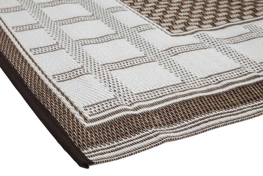 Outdoor Rug Recycled Plastic - Europa Chestnut & Walnut Brown Geometric - Floorsome - Outdoor Rugs - PLREURBRW120179 - Outdoor Rugs