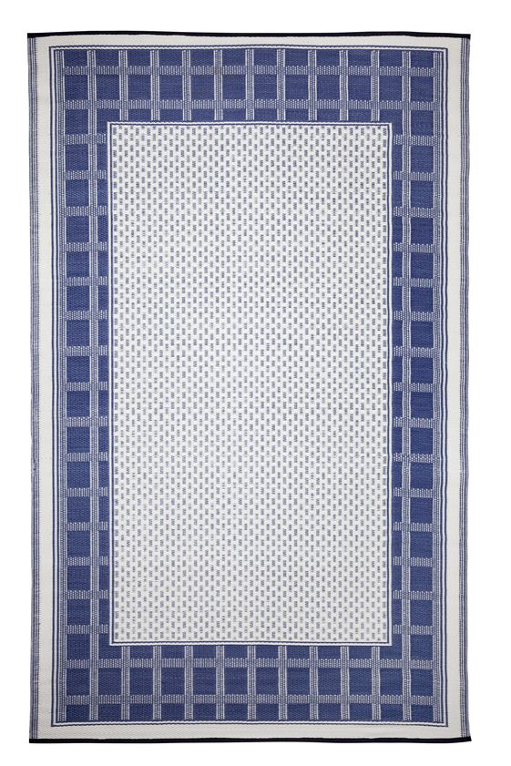 Outdoor Rug Recycled Plastic - Europa Midnight Blue Geometric - Floorsome - Outdoor Rugs - PLREURBLU120179 - Outdoor Rugs