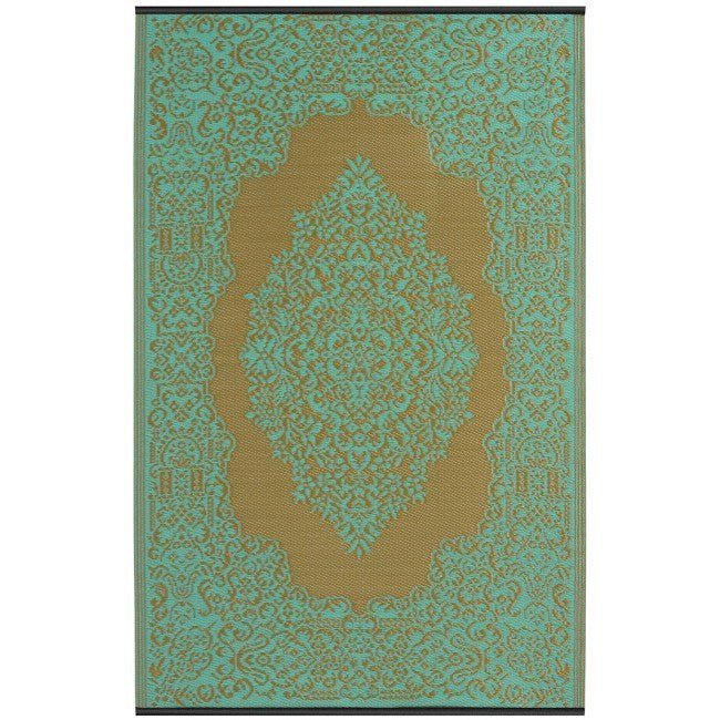 Outdoor Rug Recycled Plastic - Istanbul Aqua and Bronze - Floorsome - Outdoor Rugs - PLRISTANB120179 - Outdoor Rugs