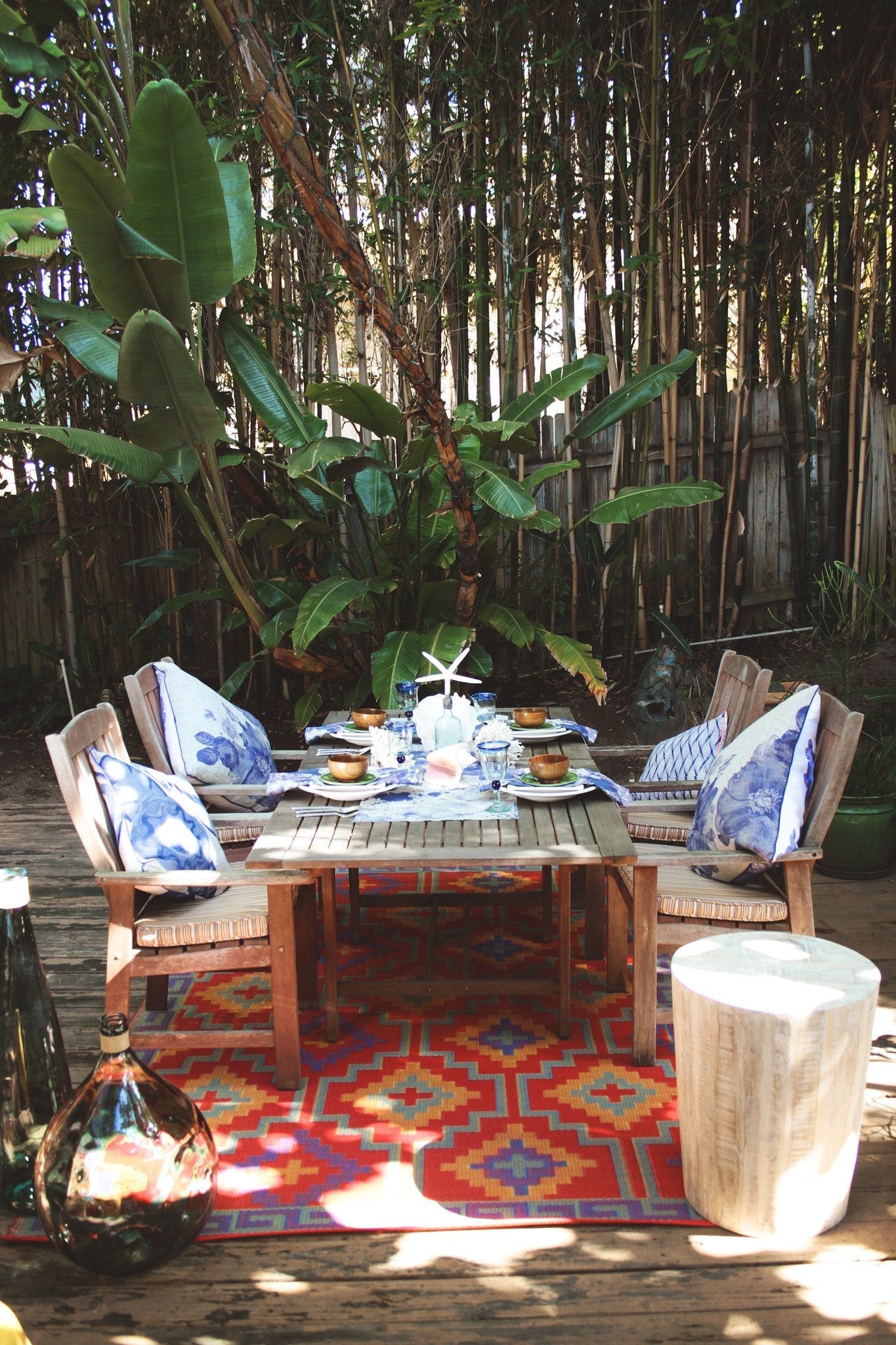 Outdoor Rug Recycled Plastic - Lhasa Orange and Violet - Floorsome - Outdoor Rugs - PLRLHORNG090179 - Outdoor Rugs