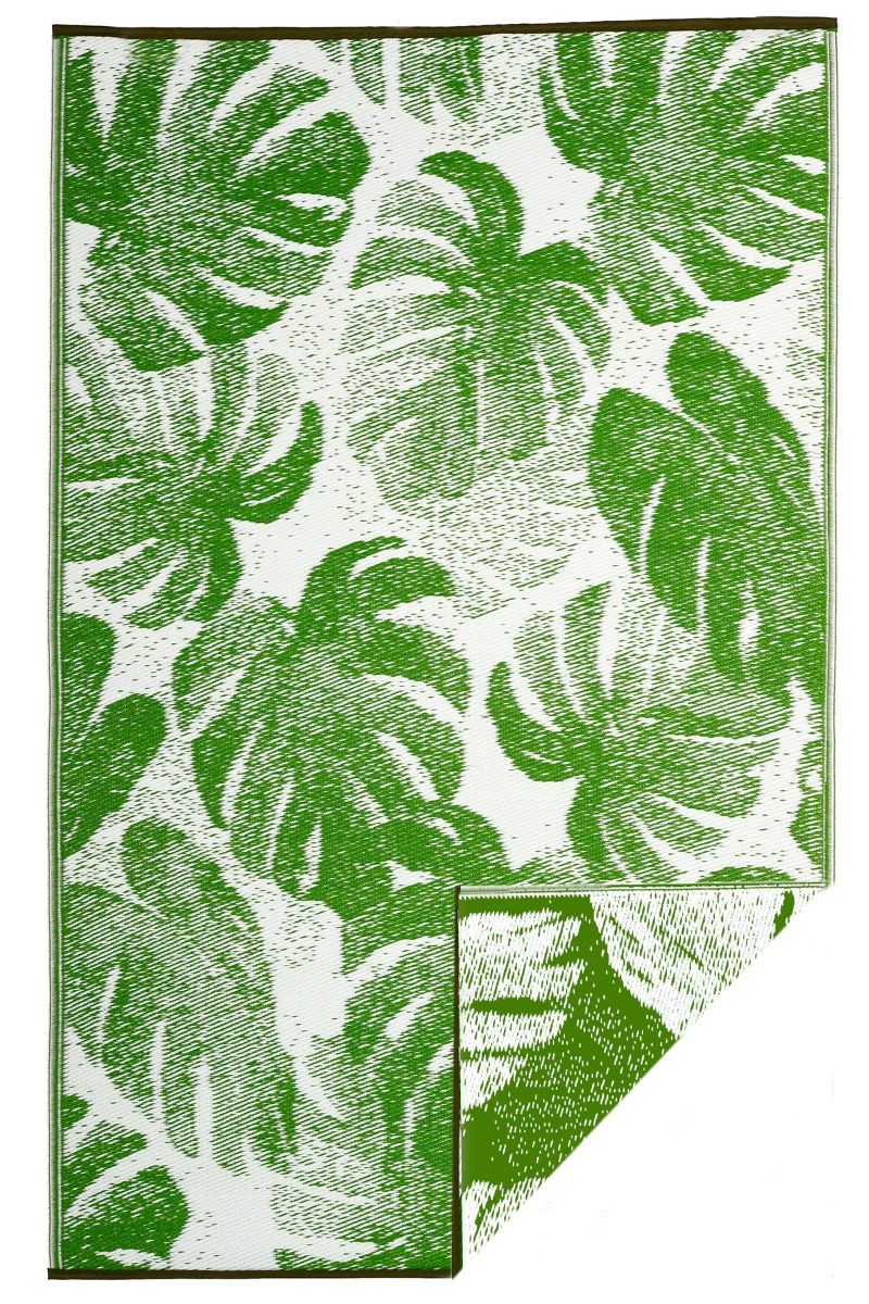 Outdoor Rug Recycled Plastic - Panama Lime Green Botanical - Floorsome - Outdoor Rugs - PLRPANAMA120179 - Outdoor Rugs