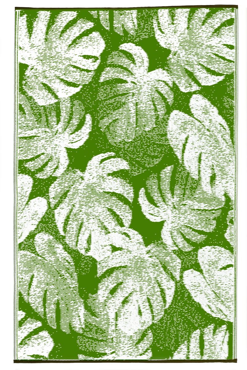 Outdoor Rug Recycled Plastic - Panama Lime Green Botanical - Floorsome - Outdoor Rugs - PLRPANAMA120179 - Outdoor Rugs