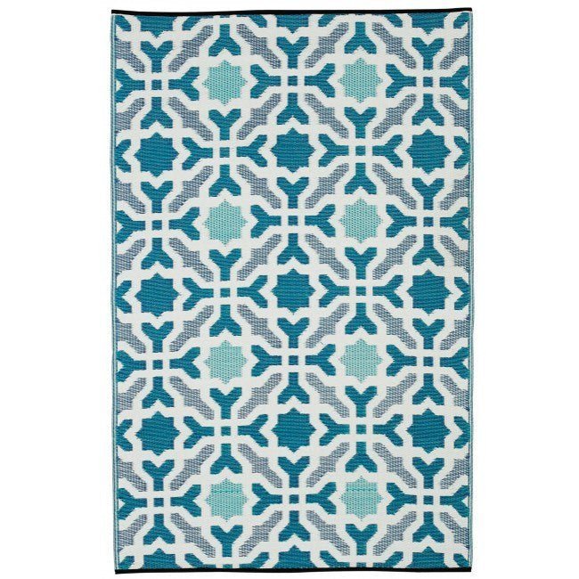 Outdoor Rug Recycled Plastic - Seville Blue - Floorsome - Outdoor Rugs - PLRSEVBLU120179 - Outdoor Rugs