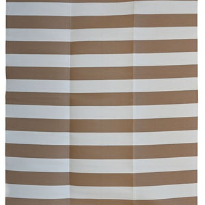 Beige & White Stripes Foldable Waterproof Large Camping Mat