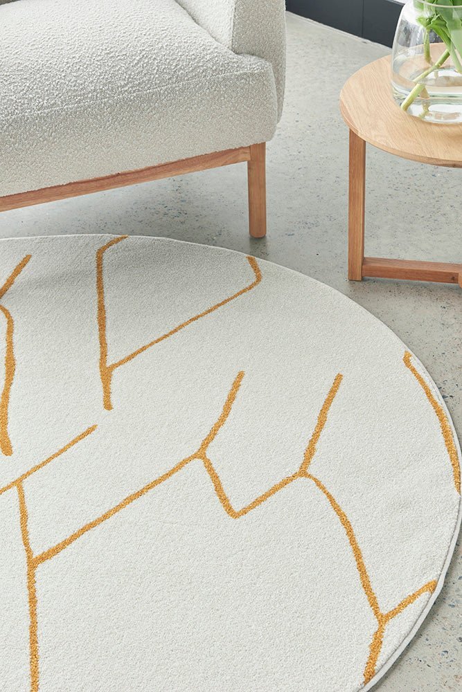 Paradise Ivy Gold Round - Floorsome - Paradise Collection - PDS - IVY - GOLD - 150X150 - Paradise Collection