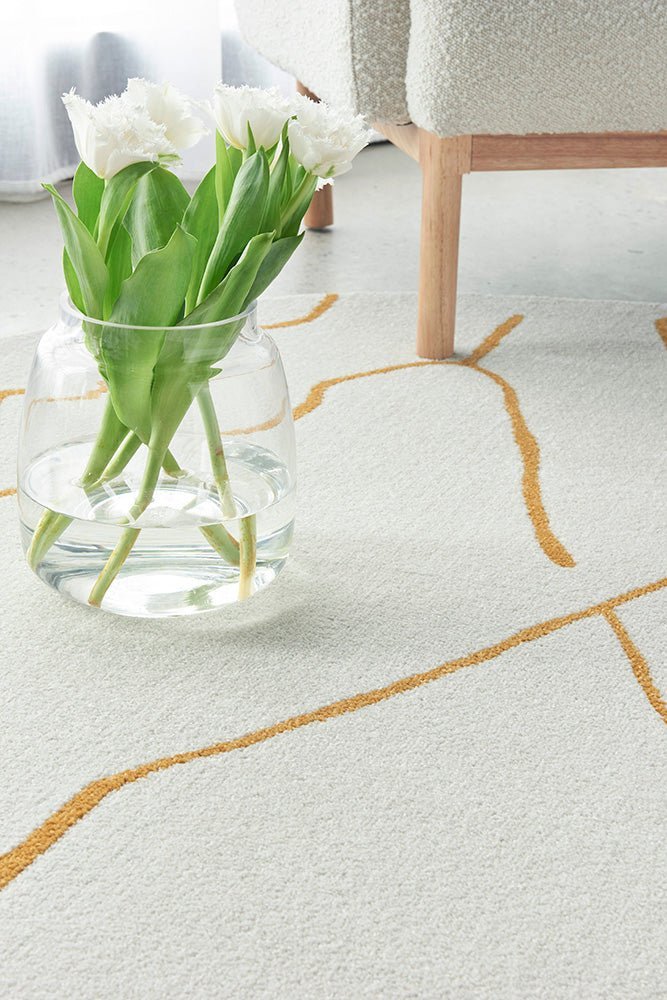Paradise Ivy Gold Round - Floorsome - Paradise Collection - PDS - IVY - GOLD - 150X150 - Paradise Collection