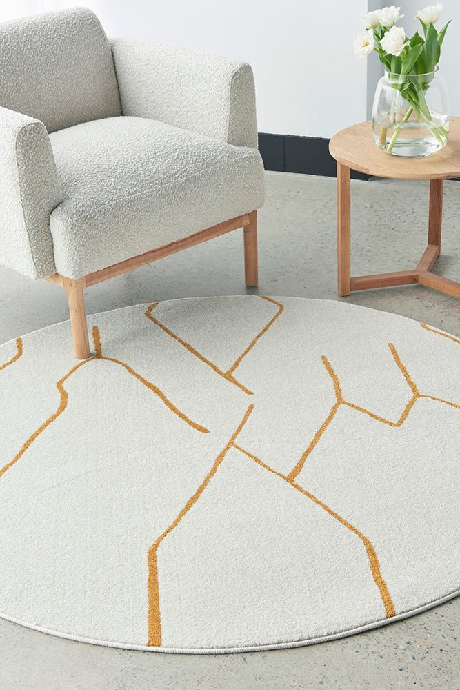 Paradise Ivy Gold Round - Floorsome - Paradise Collection - PDS - IVY - GOLD - 150X150 - Paradise Collection