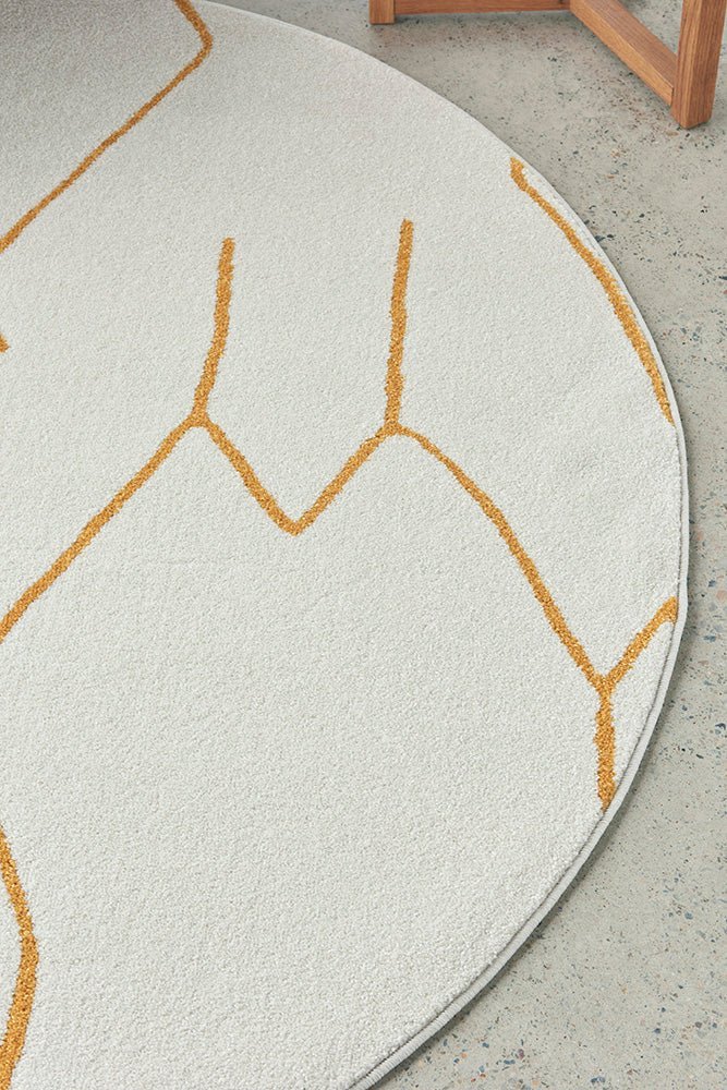 Paradise Ivy Gold Round - Floorsome - Paradise Collection - PDS - IVY - GOLD - 150X150 - Paradise Collection