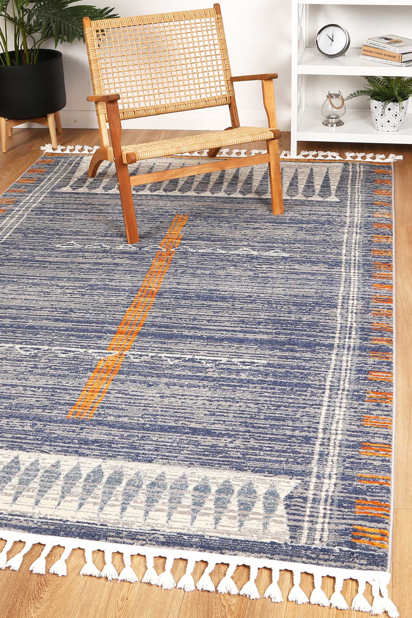 Pasto Tribal Blue Rug - Floorsome - Rug - INCA80302 - Rug