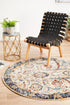 Peacock Ivory Transitional Round Rug - Floorsome - Modern - EVO - 255 - IVO - 150X150 - Modern