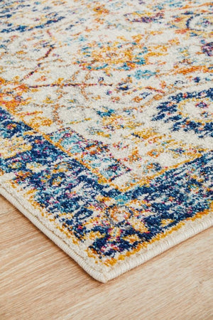 Peacock Ivory Transitional Runner Rug - Floorsome - Modern