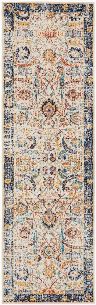 Peacock Ivory Transitional Runner Rug - Floorsome - Modern - EVO - 255 - IVO - 300X80 - Modern