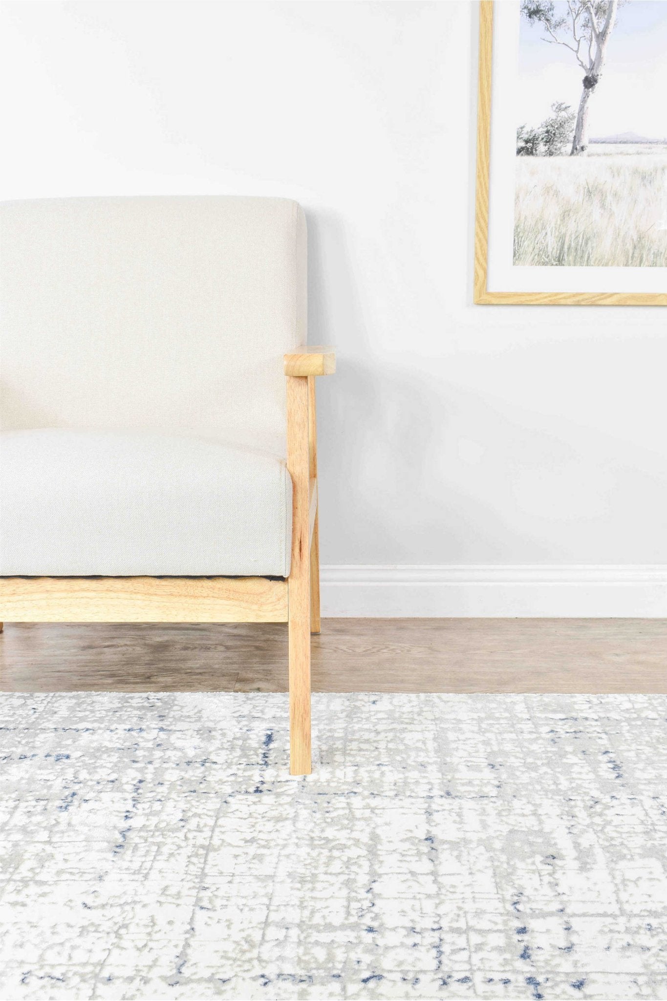 Phoenix 25406A Tiger White Rug - Floorsome - INDOOR/OUTDOOR - ARORA - 25406A - BLUE - CREAM - 80X300 - INDOOR/OUTDOOR