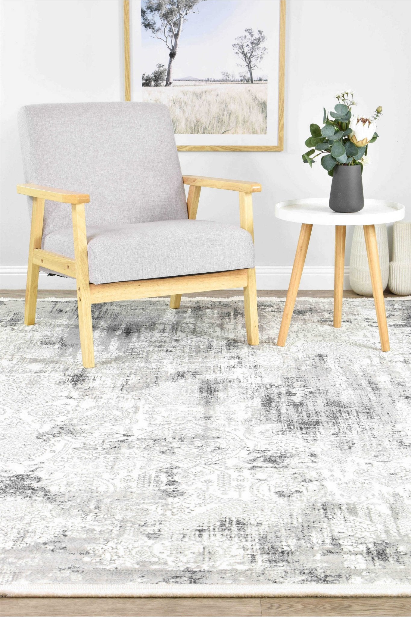 Phoenix 27084A Beige Bravado Rug - Floorsome - INDOOR/OUTDOOR - ARORA - 27084A - DGREY - CREAM - 80X300 - INDOOR/OUTDOOR