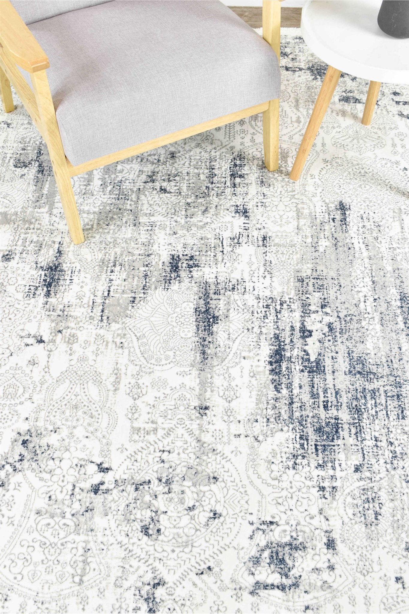 Phoenix 27084A White Belle Rug - Floorsome - INDOOR/OUTDOOR - ARORA - 27084A - BLUE - CREAM - 80X300 - INDOOR/OUTDOOR