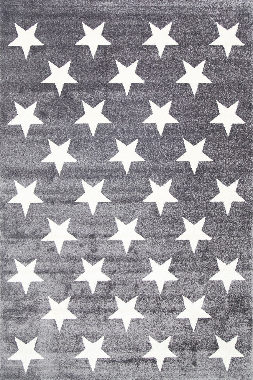 Piccolo Charcoal and White Stars Kids Rug - Floorsome - Kids - PICC1201592795 - Kids