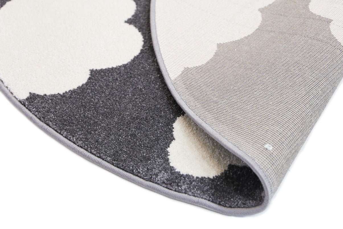 Piccolo Dark Grey and White Cloud Kids Rug - Floorsome - Kids - PICC1201592495 - Kids
