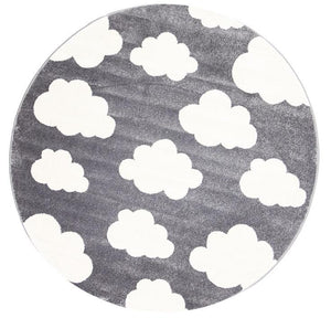 Piccolo Dark Grey and White Cloud Kids Rug - Floorsome - Kids