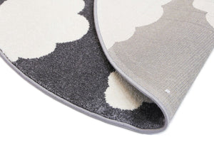 Piccolo Dark Grey and White Cloud Kids Rug - Floorsome - Kids